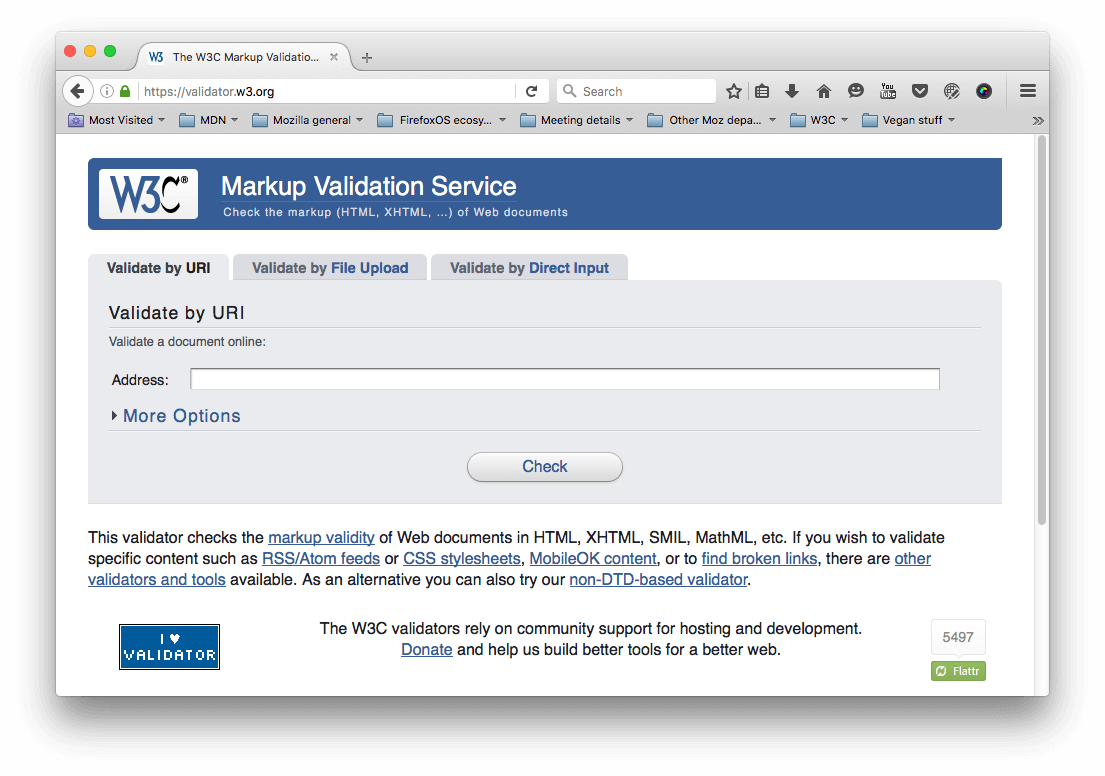 Die HTML-Validator-Startseite
