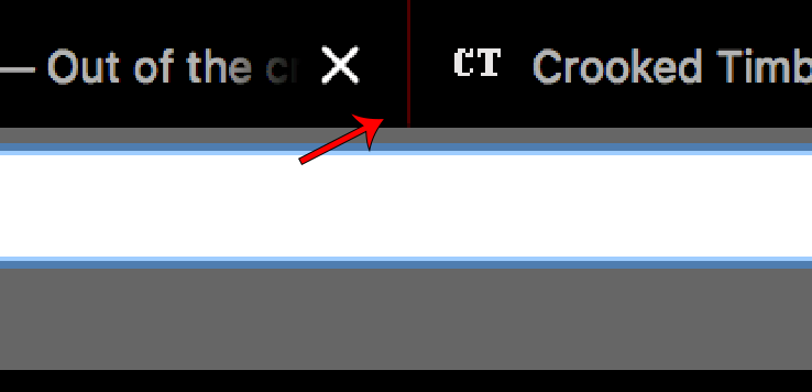 Nahaufnahme von Browser-Tabs, die die Trennlinie hervorhebt.