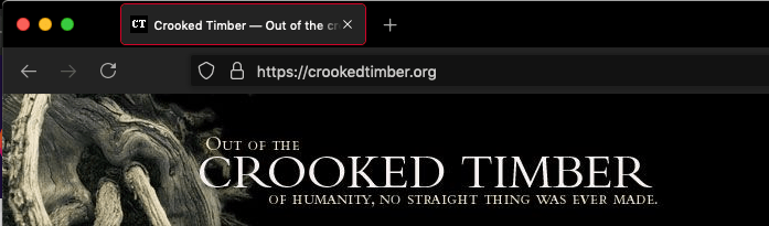 Firefox ist schwarz. Die Tabs und die URL-Leiste sind dunkelgrau mit hellgrauen Symbolen und weißem Text. Der ausgewählte Tab hat eine rote Umrandung.
